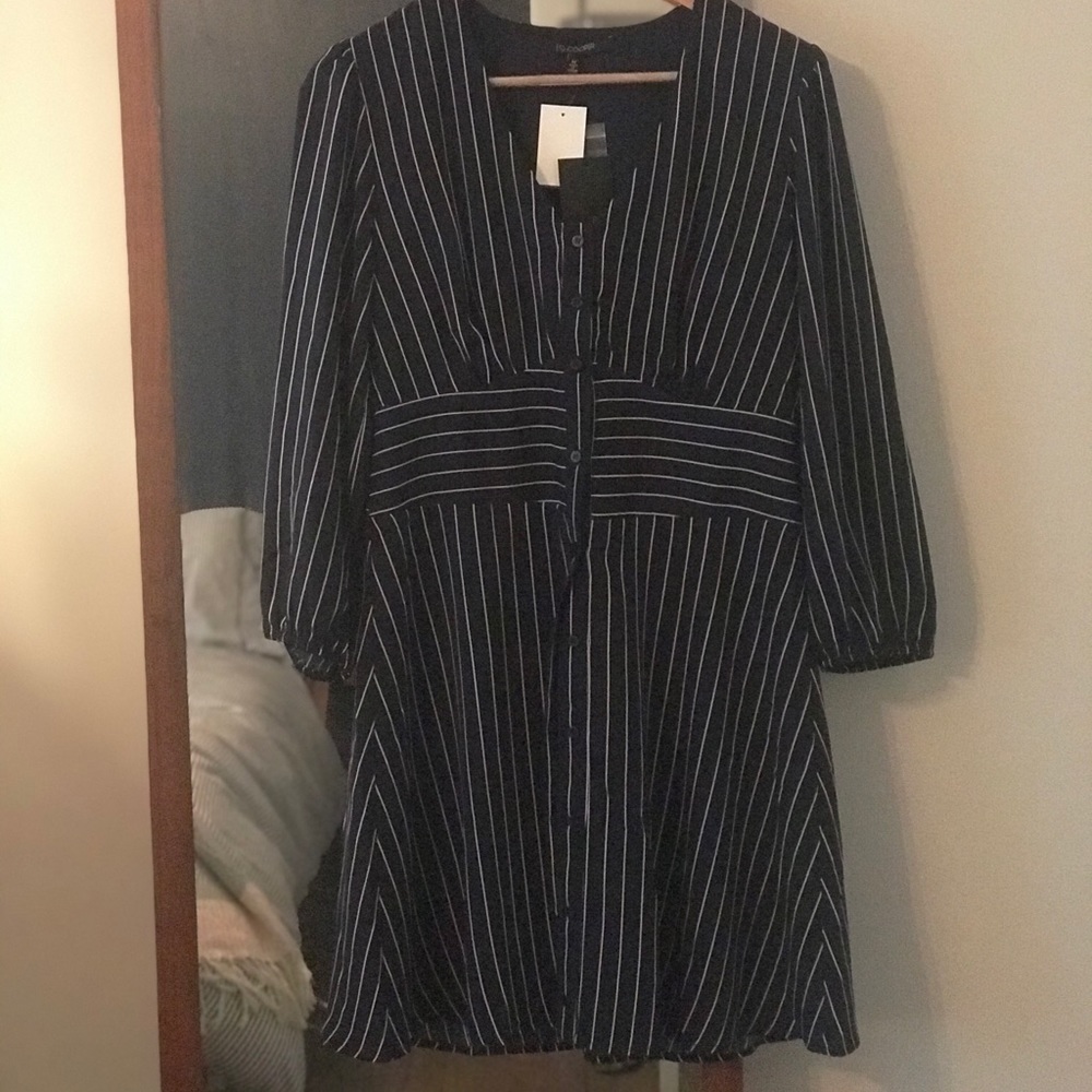 Pinstripe navy dress